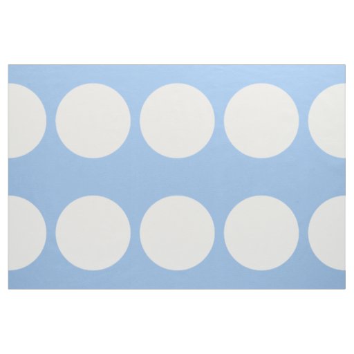 Oversized White Polka Dots on Light Blue Fabric