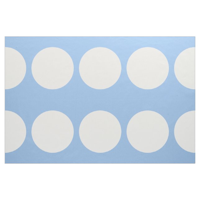 Oversized White Polka Dots on Light Blue Fabric (Fat Quarter)