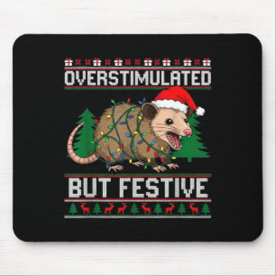 Overstimulated But Festive Ssum Christmas Pajamas Mouse Pad