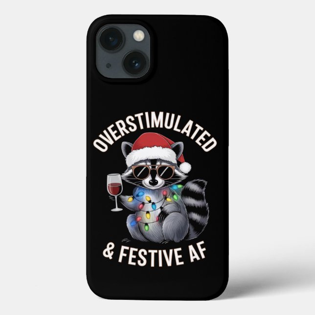 Overstimulated & Festive AF Raccoon Espresso Lover Case-Mate iPhone Case (Back)