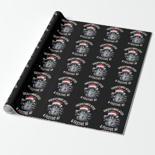 Overstimulated & Festive AF Raccoon Espresso Lover Wrapping Paper