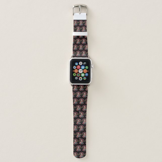 Overstimulated Moms Club Skull Messy Mom Life Apple Watch Band (Front)