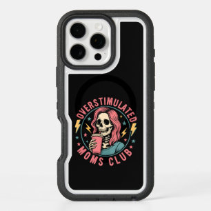 Overstimulated Moms Club Skull Messy Mom Life iPhone 16 Pro Max Case