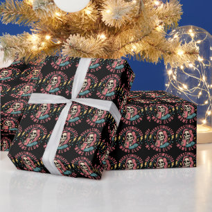 Overstimulated Moms Club Skull Messy Mom Life Wrapping Paper