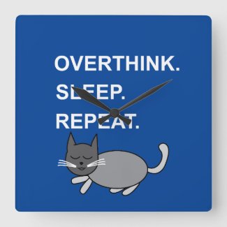 Overthink Sleep Repeat Sleeping Cat 
