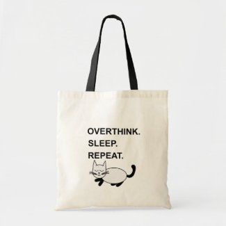 Overthink Sleep Repeat Sleeping Cat 