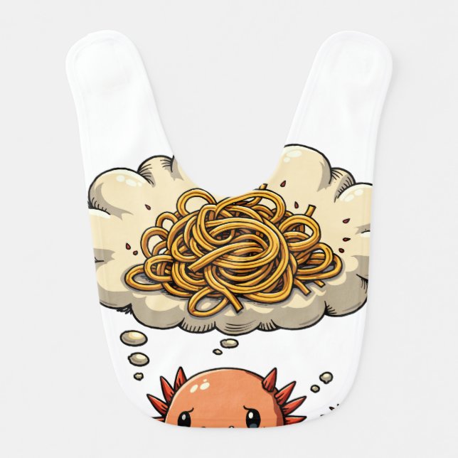 Overthink This Axolotl Introvert Funny Quote Noteb Baby Bib (Front)