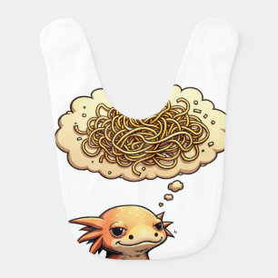 Overthink This Axolotl Introvert Spaghetti Worries Baby Bib