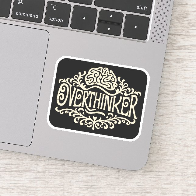 Overthinker overthinking brain sticker (Detail)