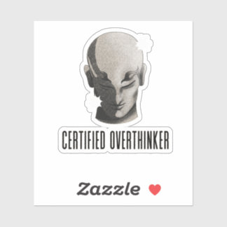 Overthinker Quote Vintage Grunge Design Sticker