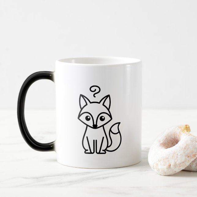 Overthinking Again Fox Color Morph Mug (With Donut)