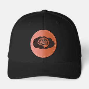 Overthinking Brain Cartoon Mental Health Art Leather Patch Hat