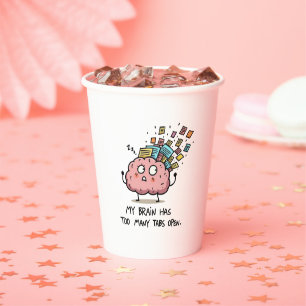 Overthinking Brain Paper Cup