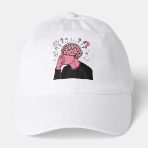 Overthinking Brain Person Anxiety Cartoon Art Hat