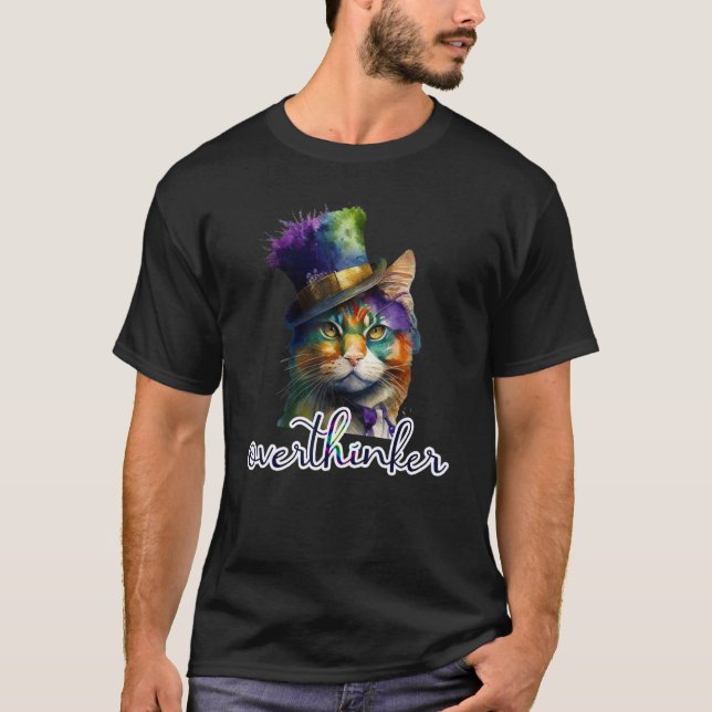 Overthinking Cat Meme Overthinker Gifts Christmas  T-Shirt (Front)