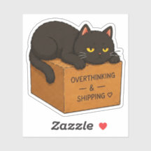 Overthinking Cat Meme Sticker