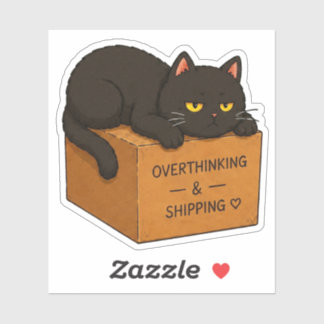 Overthinking Cat Meme Sticker