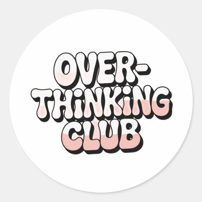 Overthinking Club Retro 90s Sticker (Front)