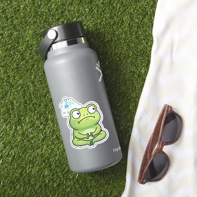 Overthinking Frog Funny Cute Sticker (HydroFlask Insitu)