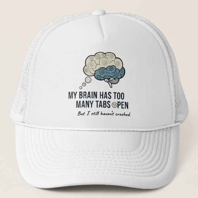 Overthinking Killed My Vibe Funny Anxiety Quote T- Trucker Hat (Front)