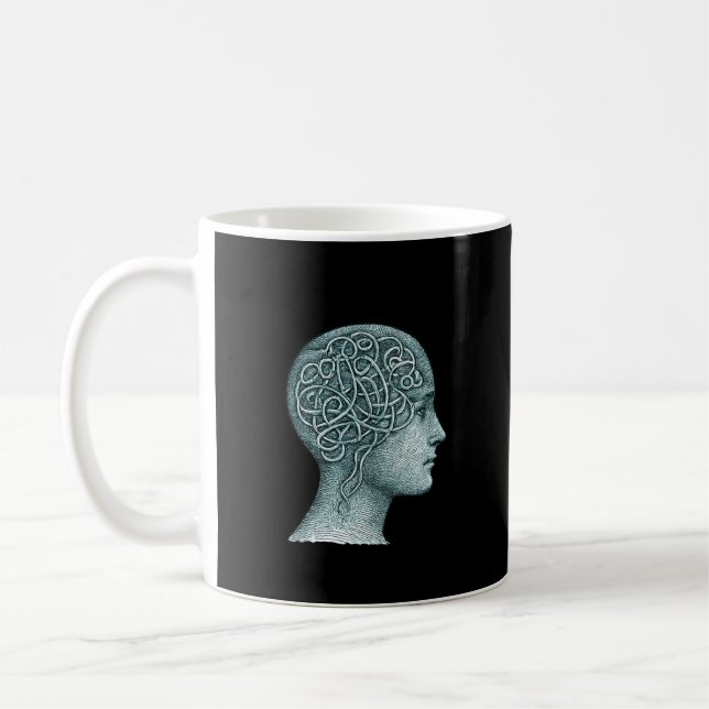 Overthinking Mind Mug • Modern Mental Noise Symbol (Left)