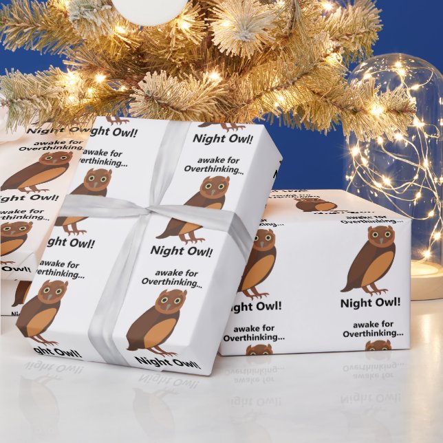 Overthinking Night Owl Funny Wrapping Paper (Holidays)