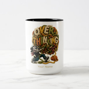 Overthinking One More Thing Personalized Funny Two-Tone Coffee Mug