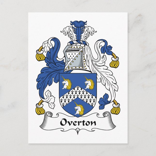 Overton Family Crest Postcard (Front)