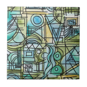Overture-Hand Painted Modern Geometric Art Ceramic Tile
