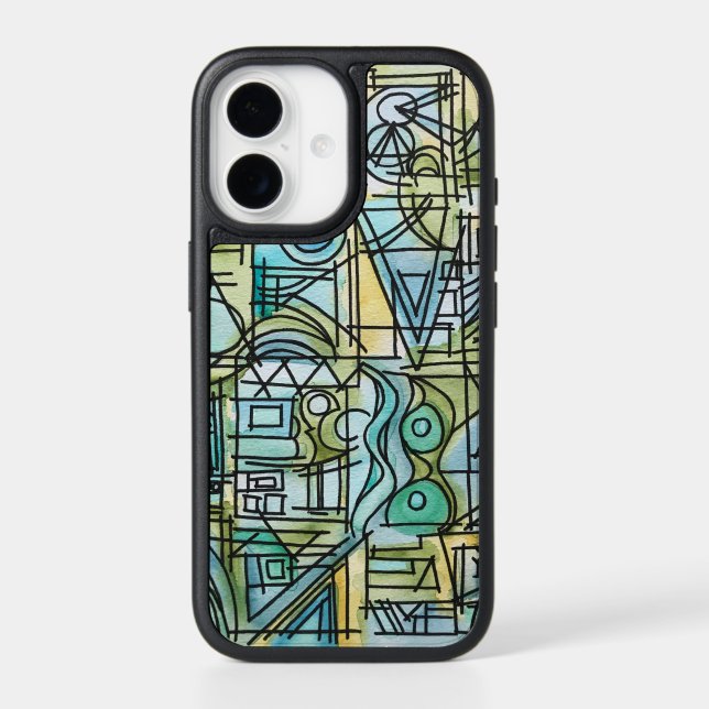 Overture-Hand Painted Modern Geometric Art Otterbox iPhone Case (Back)