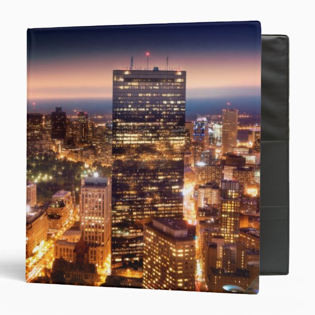 Overview of Boston at night Binder (Front/Inside)