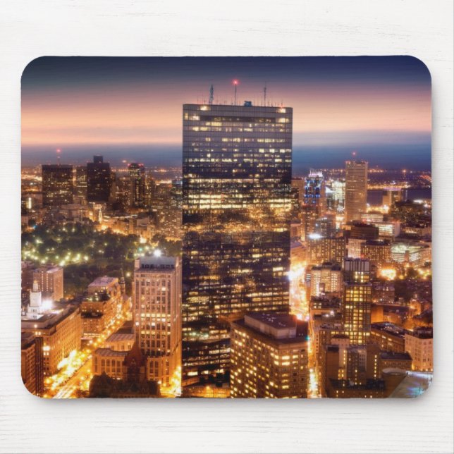 Overview of Boston at night Mouse Pad (Front)