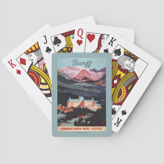 Overview of the Banff Springs Hotel Poster Poker Cards (Back)