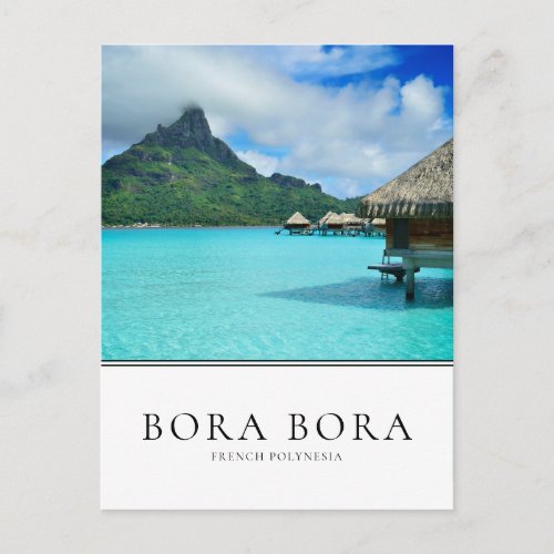 Overwater bungalow Bora Bora French Polynesia Postcard