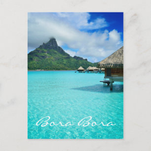 Overwater bungalow, Bora Bora vertical text card