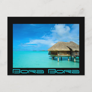 Overwater bungalow on Bora Bora postcard