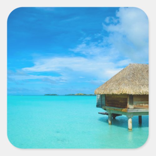 Overwater bungalow on Bora Bora sticker