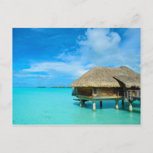 Overwater bungalow postcard