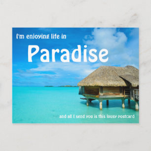 Overwater bungalow postcard