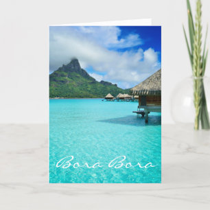 Overwater bungalows, Bora Bora greeting card