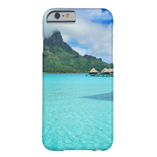 Overwater bungows in Bora Bora lagoon phone case