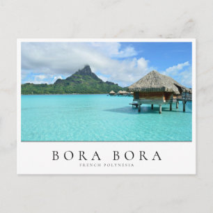Overwater resort in Bora Bora, French Polynesia Postcard
