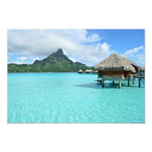 Overwater resort on Bora Bora photo print