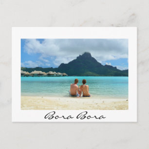 Overwater resort on Bora Bora Postcard
