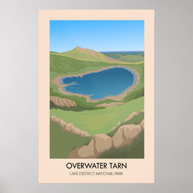 Overwater Tarn Lake District Travel Poster (Front)