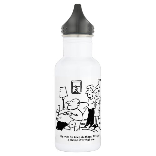 Overweight Unfit Obese Man Tries to Keep Fit Funny Stainless Steel Water Bottle