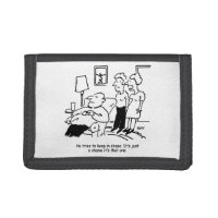 Overweight Unfit Obese Man Tries to Keep Fit Funny Trifold Wallet