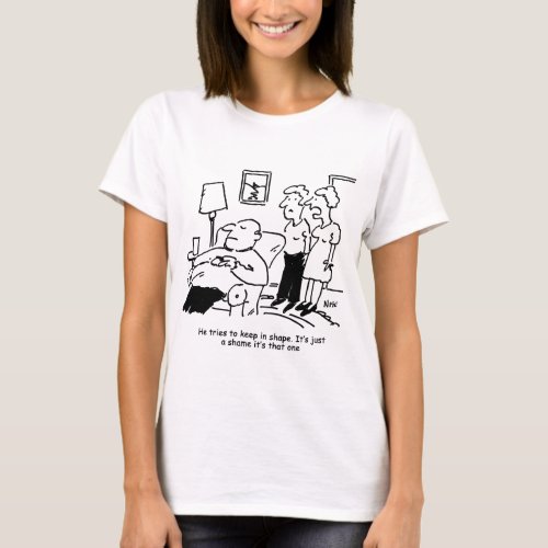 Overweight Unfit Obese Man Tries to Keep in Shape T_Shirt