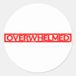 Overwhelmed Stamp Classic Round Sticker
