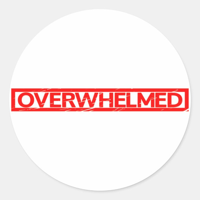 Overwhelmed Stamp Classic Round Sticker (Front)